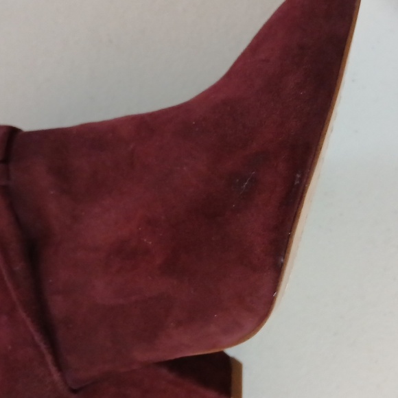 Splendid Womens 8.5 Suede Pointed Toe Burgundy Ankle Boots - Picture 14 of 15